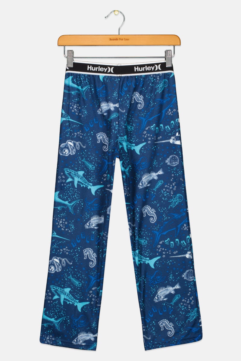 Hurley Kids Boy Allover Print Pajama Pants, Blue  - Image 2