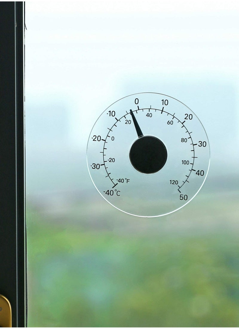 Excefore - Window Thermometer No Battery Required Transparent Dial Weather Thermometer Accurate Readings for Home Office Patio Pool Outdoor and Indoor Temperatures - Image 1