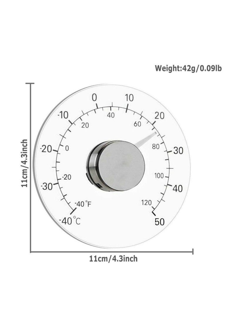Excefore - Window Thermometer No Battery Required Transparent Dial Weather Thermometer Accurate Readings for Home Office Patio Pool Outdoor and Indoor Temperatures - Image 1