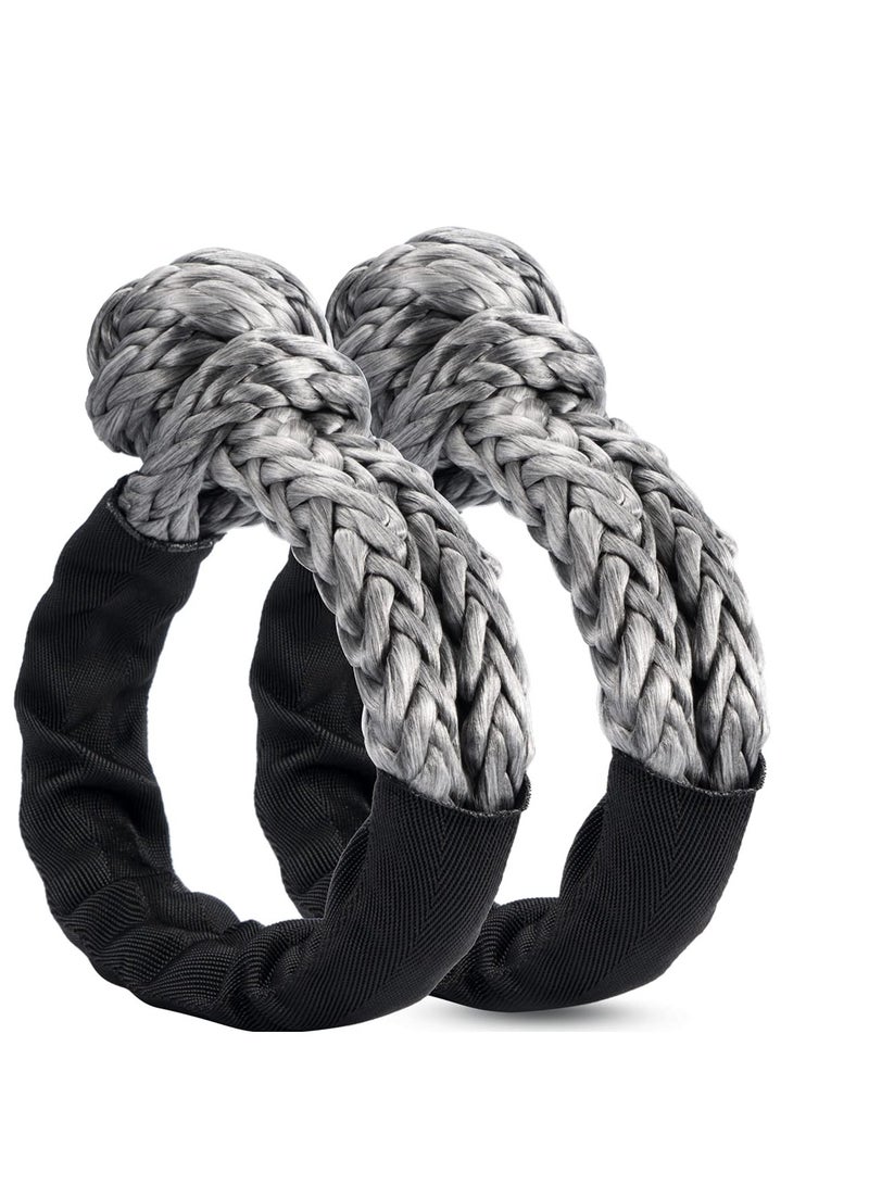SYOSI Soft Shackle Synthetic Road Recovery Rope 1/2' X 22 Inch (57,000LBS) Breaking Strength for Sailing SUV ATV 4X4 Truck Jeep 2 Pack -Safer Than Metal Shack - Image 1