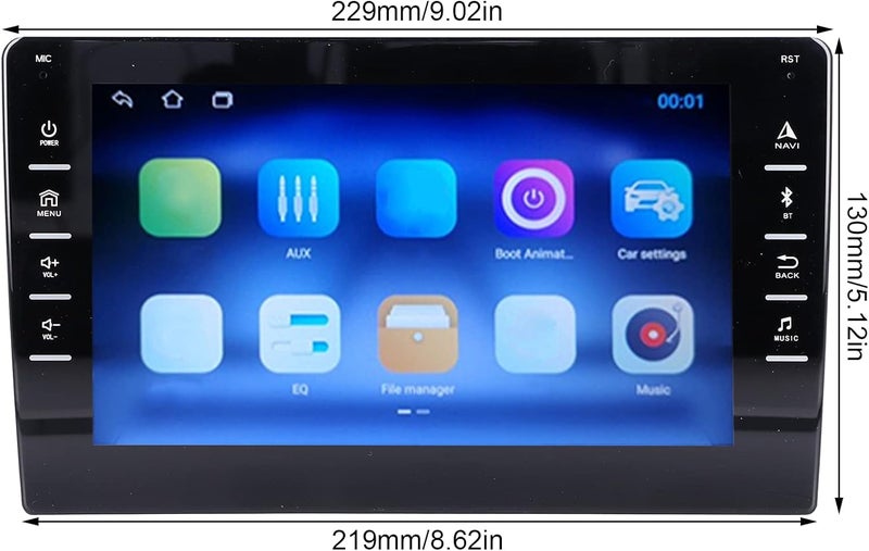 klarako Car Entertainment Multimedia System, klarako 8in Car Stereo GPS Navigation for Android10.0 Wifi FM Radio Media Player Mirror Link Capacitive Touch Screen(1+16G) - Image 2