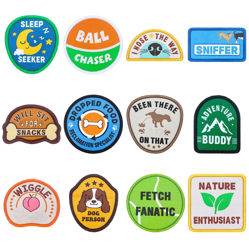 Solsew 12 Pcs Funny Tactical Dogs Patches for Harness Collar Service Hook Dog Vest Patches Sayings Set Proud Puppy Dad Mom Training Security Military Tactical Novelty Accessories Gifts - Image 1