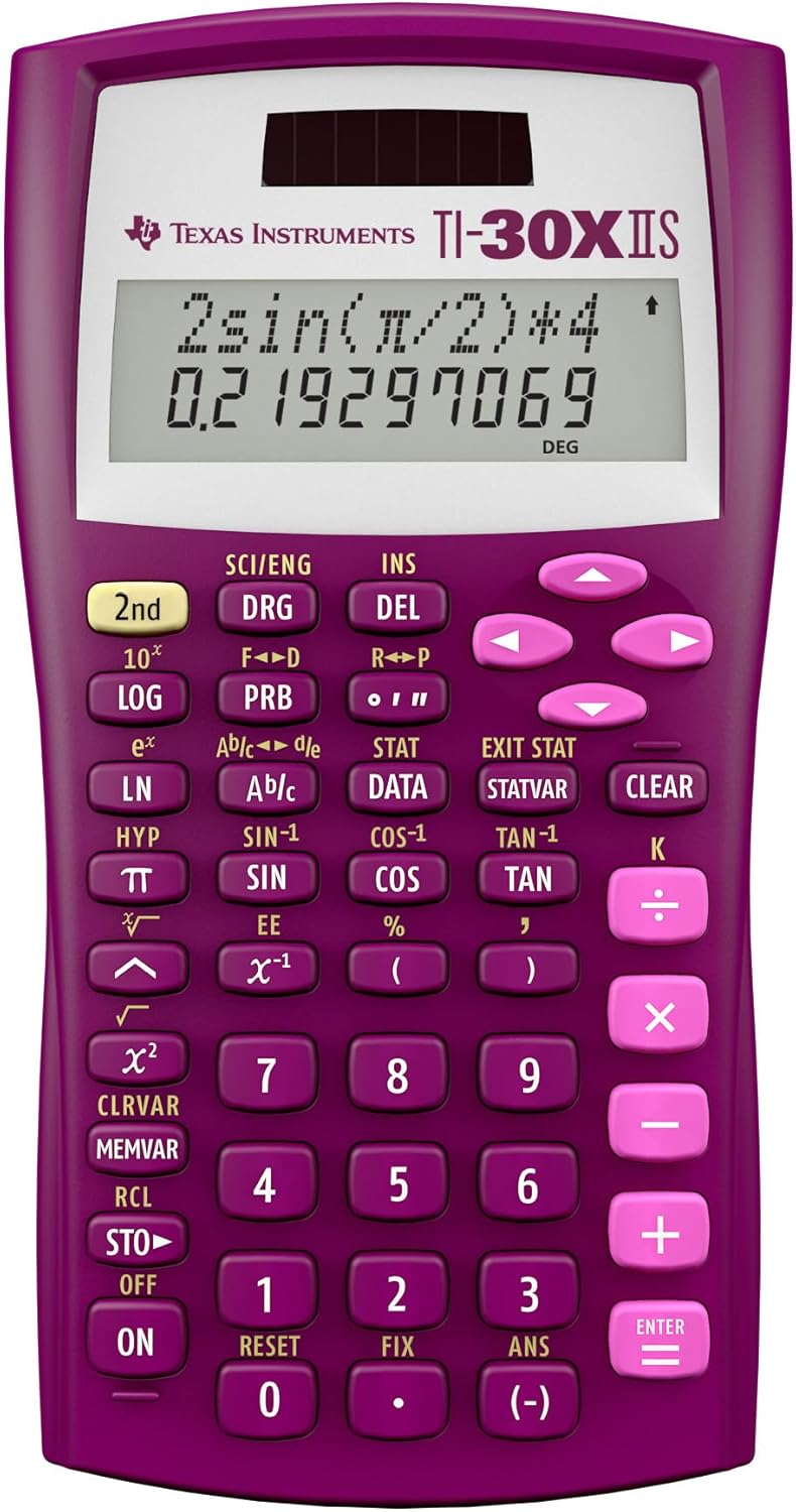 Texas Instruments TI-30XIIS Scientific Calculator in Raspberry Color - Image 1