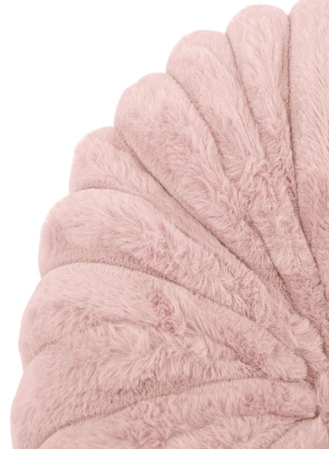 vctops Round Throw Pillow Soft Faux Fur Decorative Pillow Small Pumpkin Throw Pillow Cushion for Living Room Sofa Bed (Pink,13.7" Diameter) - Image 4