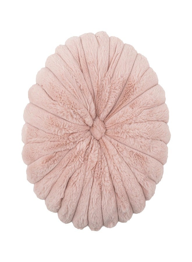 vctops Round Throw Pillow Soft Faux Fur Decorative Pillow Small Pumpkin Throw Pillow Cushion for Living Room Sofa Bed (Pink,13.7" Diameter) - Image 2