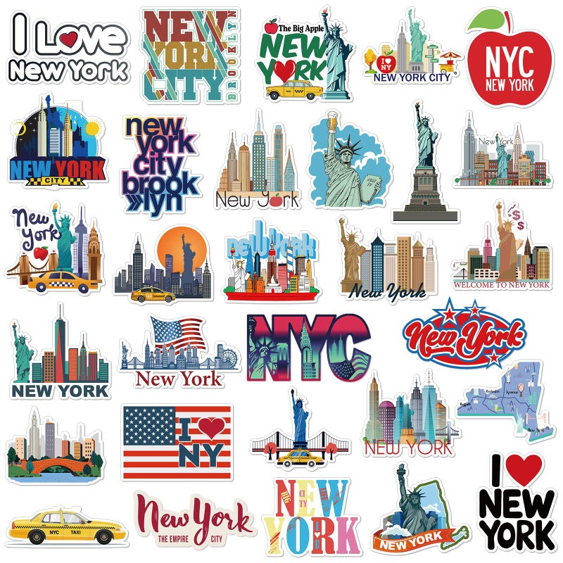Konohan 30 Pcs New York Souvenirs Gifts New York Magnet for Refrigerator City Magnetic Refrigerator Stickers for Home Decoration