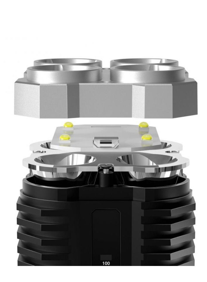 AROAQ Super Bright High Power Flashlight 4 Heads LED Strong Light USB Long-range Light  - Image 3