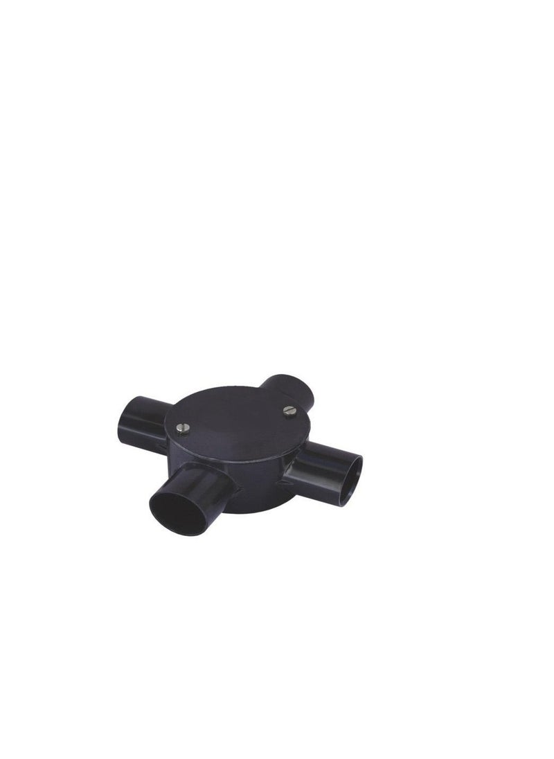 PVC - PVC Electrical Conduit Junction Box 20mm 4 Way Black - Image 1
