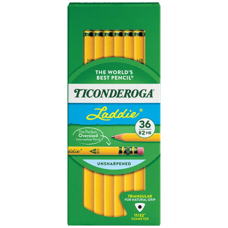 Ticonderoga PENCIL LADDIE TRI-WRITE W/ERASER PACK OF 36 - Image 1