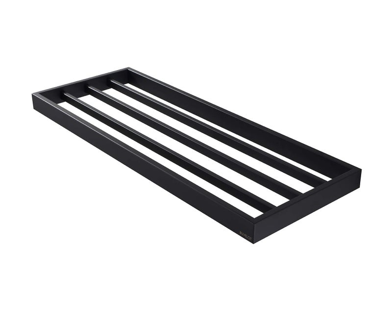 BUVELOT Lavatory Bath Towel Shelf,Minimalist Towel Rack for Bathroom,Wall Mounted and Modern Hotel Style with Towel Bar,Towel Holder 24Inch, Matte Black, 073090-MB Ler Series - Image 2