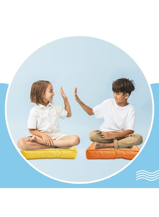 8 Pcs Floor Cushions, 3.5'' Thick Floor Pillows Flexible Seating Cushions Flexible Seating, Classroom Furniture Meditation Seat Pillows for Home Nursery Yoga Decor(Rainbow Color, Square) - Image 3