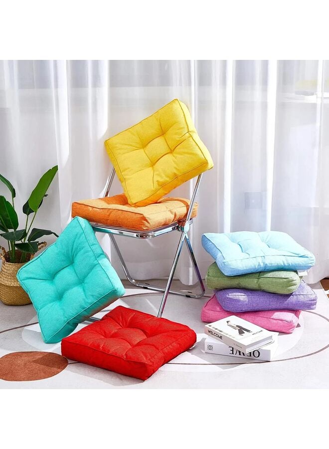 8 Pcs Floor Cushions, 3.5'' Thick Floor Pillows Flexible Seating Cushions Flexible Seating, Classroom Furniture Meditation Seat Pillows for Home Nursery Yoga Decor(Rainbow Color, Square) - Image 2