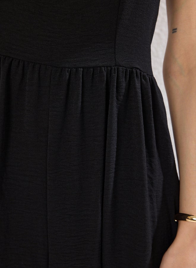 trendyol Black Wide Leg Woven Overalls - Image 3