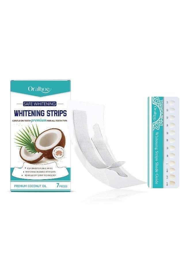 ORALHOE 7-Piece WhiteStrips Dental Whitening Kit Oral care Teeth Whitening Strips Kit, for Coffee Soda Drinkers & Yellow Stains, 7 Sets - Image 1