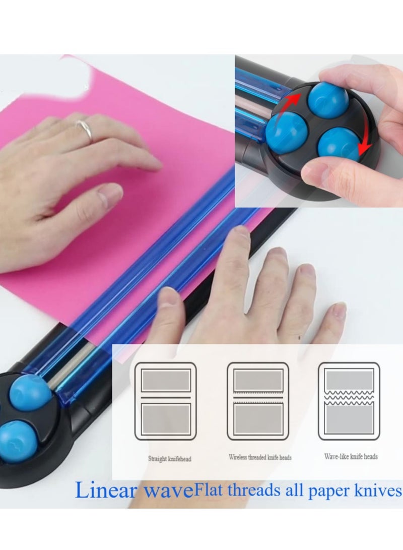 Pretocter Multi Use Paper Cutter, Kids Hand Paper Cutter for  Straight Line Dotted Wavy Line,suit for Any Paper - Image 1