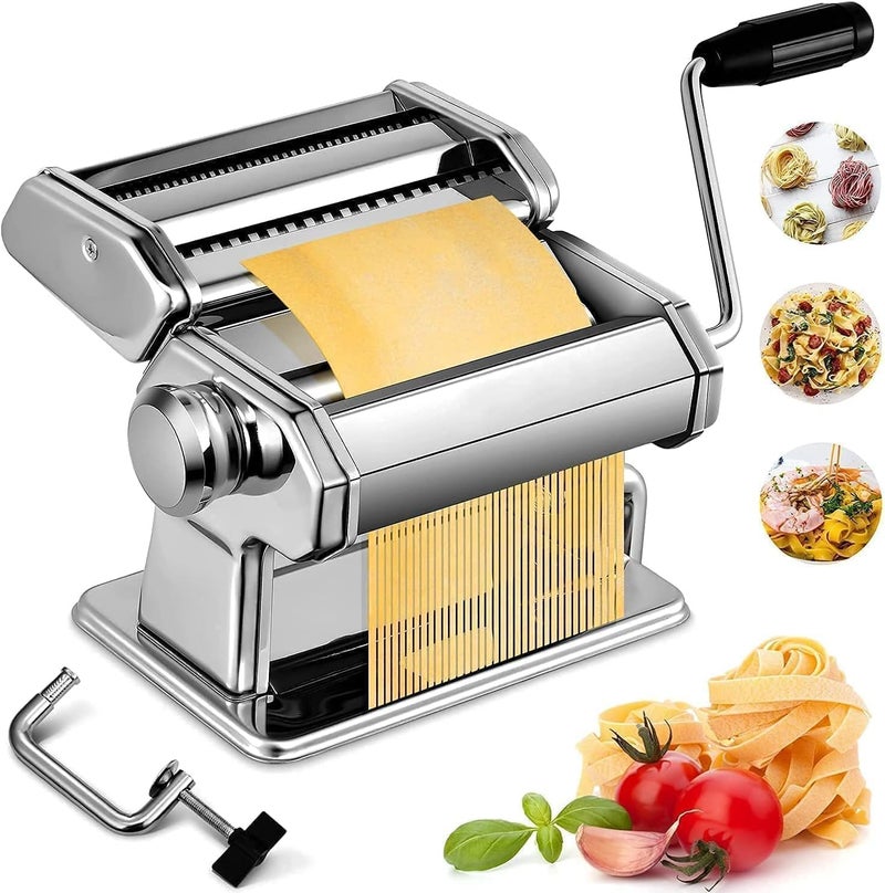 KUNYA 150 Roller Pasta Machine, 7 Adjustable Thickness Settings Noodles Roller with 2-in-1 Noodles Maker with Rollers and Cutter, Perfect for Spaghetti,Fettuccini, Lasagna or Dumpling Skins - Image 5