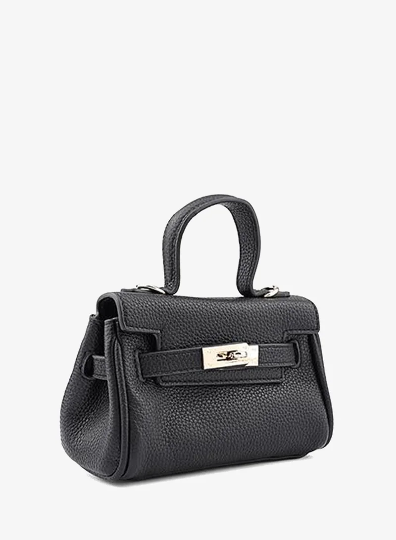 Cuple Black Tween Girls Structured Top Handle Bag for Women | Best Price UAE