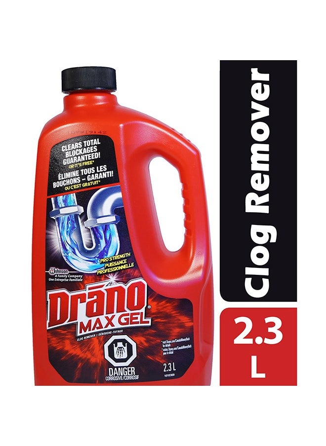 Drano - Max Gel Drain Clog Remover and Cleaner for Shower or Sink Drains, Unclogs and Removes Hair, Soap Scum, Blockages 2.3L - Image 1