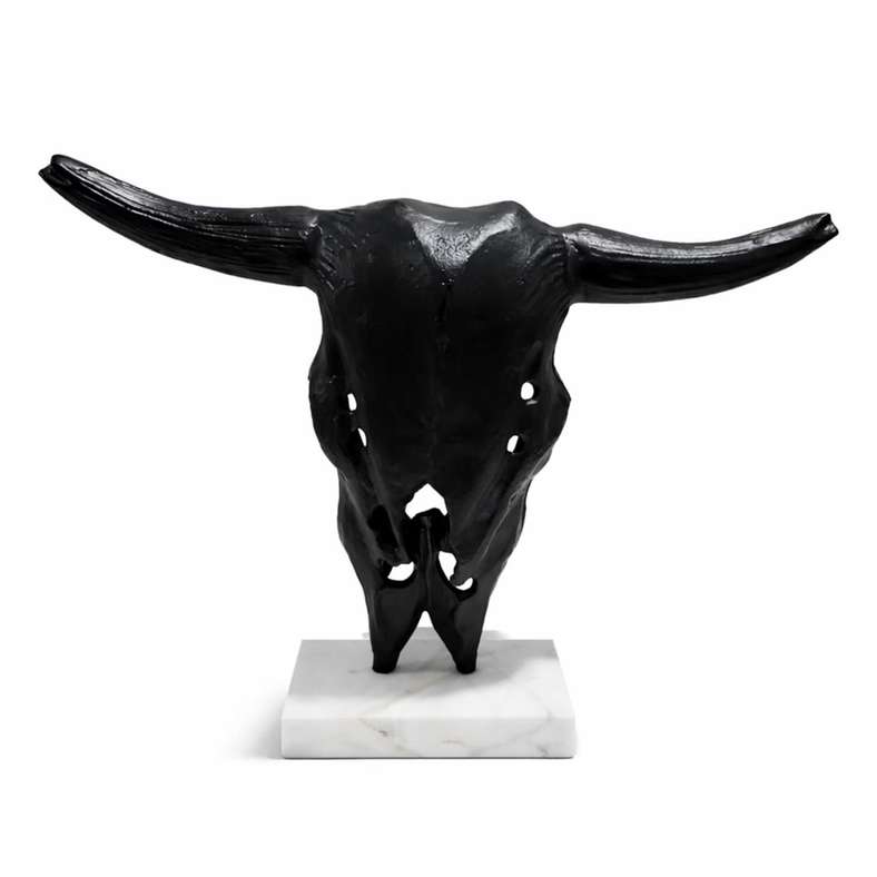 Pan Home Tyrion Metal Bull Sculpture - Black - Image 3