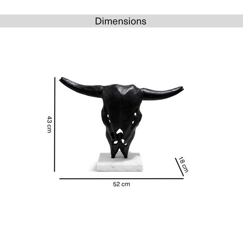 Pan Home Tyrion Metal Bull Sculpture - Black - Image 5