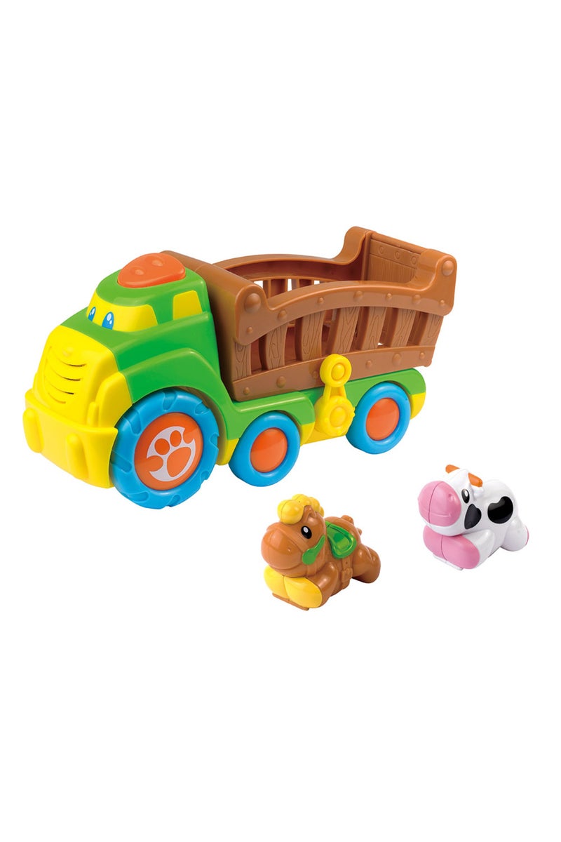 Little Learners Rolling Farm Carrier - Electronic Sounds, Fold-Out Ramp, Includes 2 Animals, 12M+ - Image 2