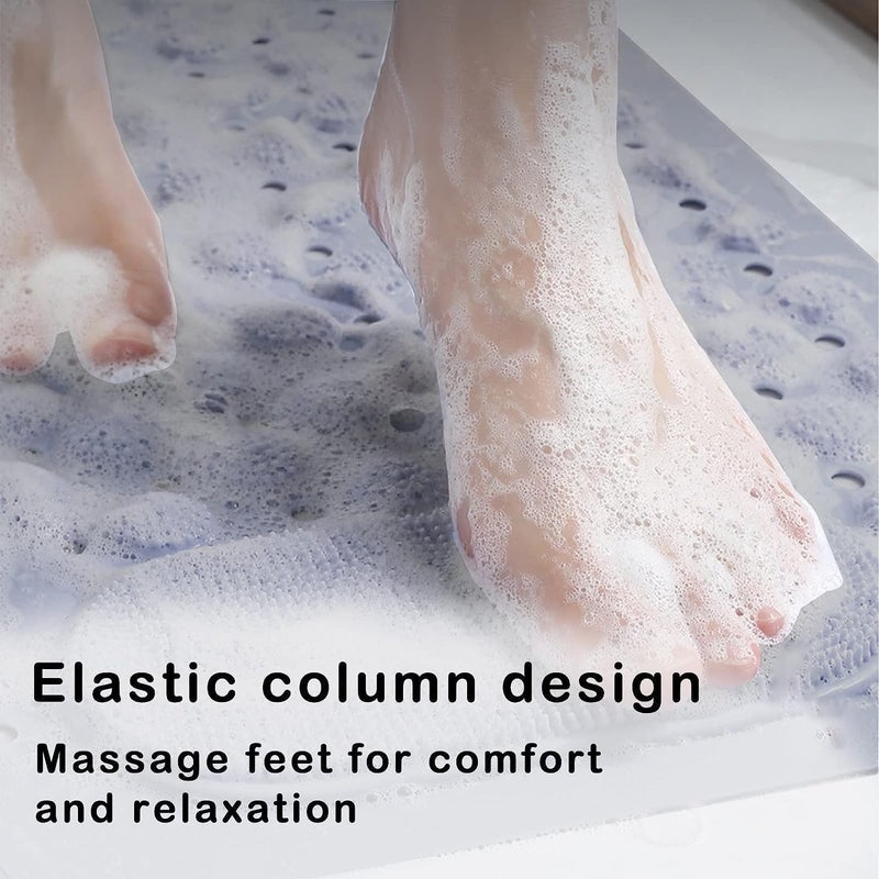 NIRGUN EMPEX Premium Bath Mat with Builtin Foot Scrubber NonSlip Shower Mat for Exfoliating Massage EcoFriendly MoldResistant 1 Grey - Image 5