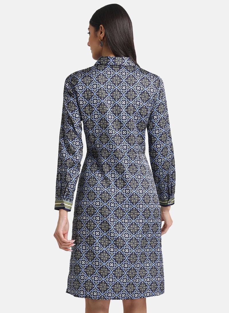 Kazo Tie-Knot Printed Shirt Dress  - Image 3