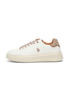 U.S. Polo Assn. Men's White Low-Top Sneakers with Beige Accents - Lightweight Modern Style with Lace-Up Design and Comfort Cushioned Sole for Everyday Wear  - Image 2