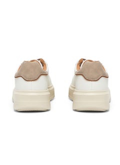 U.S. Polo Assn. Men's White Low-Top Sneakers with Beige Accents - Lightweight Modern Style with Lace-Up Design and Comfort Cushioned Sole for Everyday Wear  - Image 4