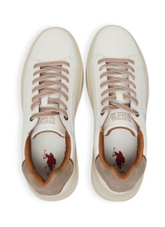 U.S. Polo Assn. Men's White Low-Top Sneakers with Beige Accents - Lightweight Modern Style with Lace-Up Design and Comfort Cushioned Sole for Everyday Wear  - Image 5