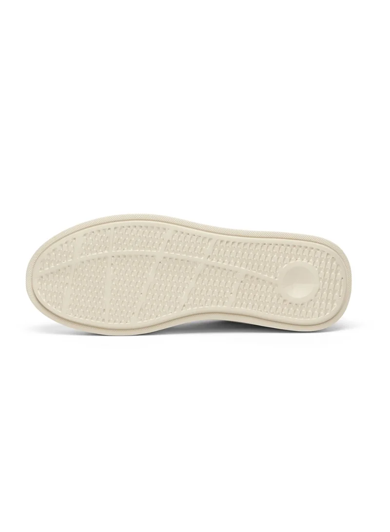 U.S. Polo Assn. Men's White Low-Top Sneakers with Beige Accents - Lightweight Modern Style with Lace-Up Design and Comfort Cushioned Sole for Everyday Wear