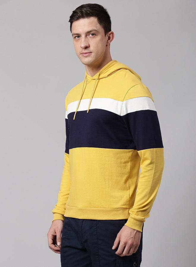Dennis Lingo Men's Ochre Cotton Blend Solid Pattern Regular Fit Sweatshirt - Image 2