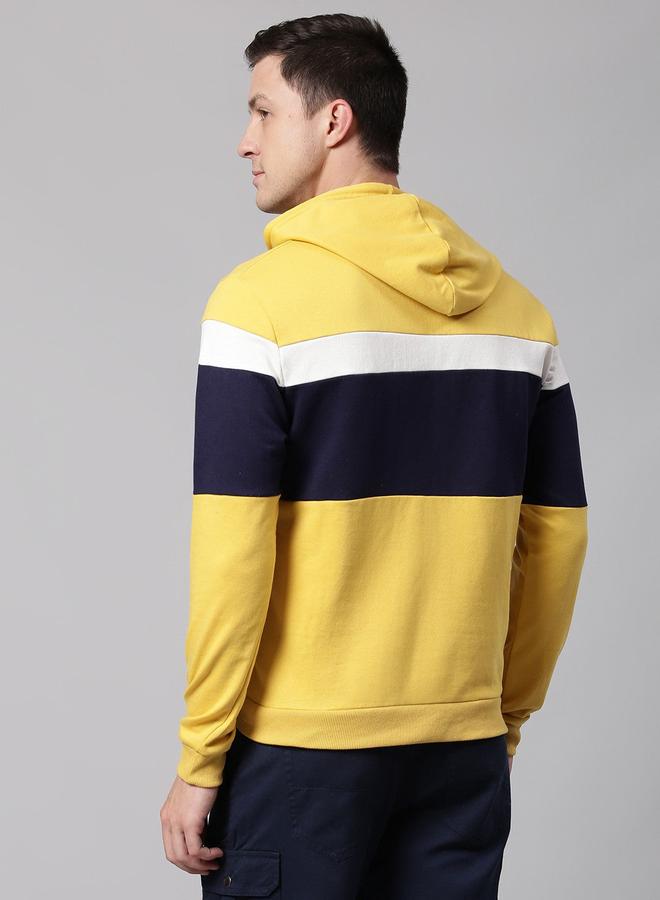Dennis Lingo Men's Ochre Cotton Blend Solid Pattern Regular Fit Sweatshirt - Image 5