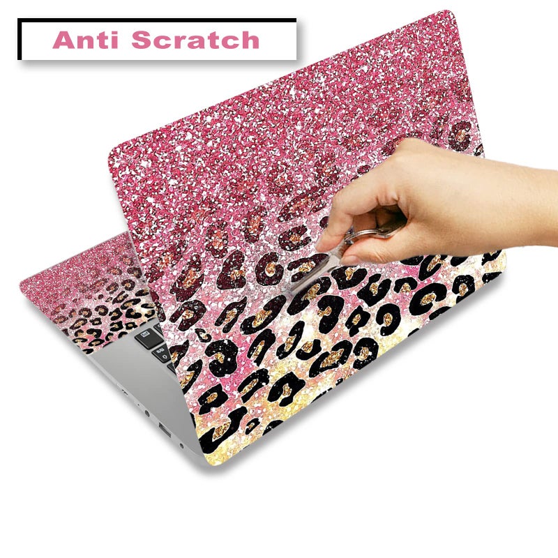 ARTSO 15.6 inch Laptop Notebook Skin Sticker Universal Soft Art Cover Decal Fits 12 13 13.3 14 15 15.4 15.6 inch Laptop Protector,Easy to Apply, Reusable, Pink Leopard Print - Image 3