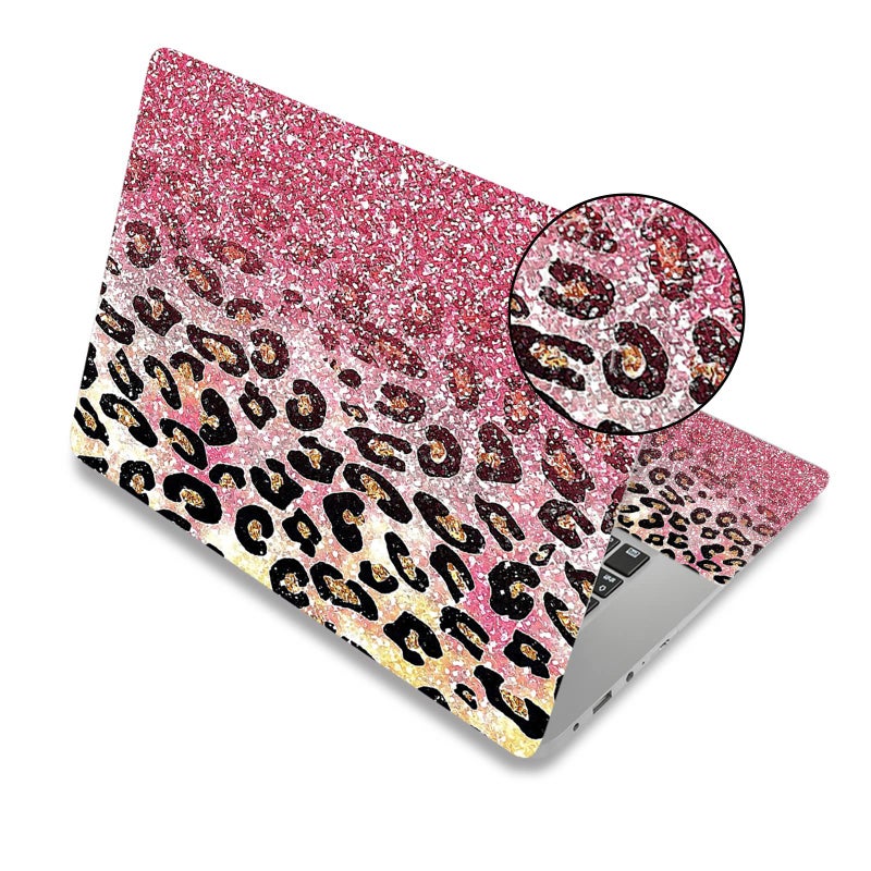 ARTSO 15.6 inch Laptop Notebook Skin Sticker Universal Soft Art Cover Decal Fits 12 13 13.3 14 15 15.4 15.6 inch Laptop Protector,Easy to Apply, Reusable, Pink Leopard Print - Image 2