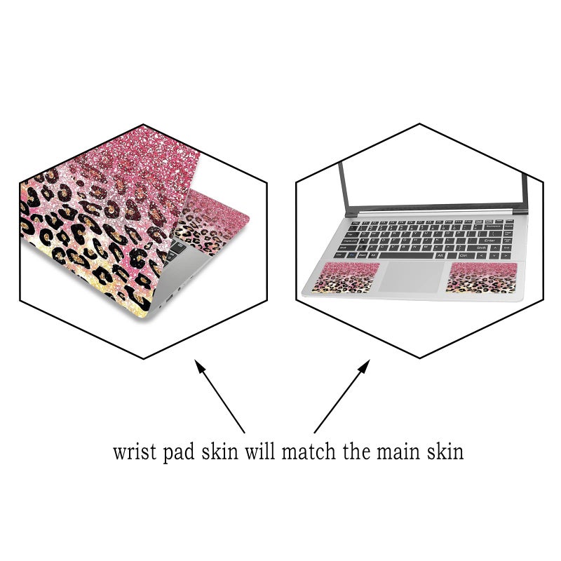 ARTSO 15.6 inch Laptop Notebook Skin Sticker Universal Soft Art Cover Decal Fits 12 13 13.3 14 15 15.4 15.6 inch Laptop Protector,Easy to Apply, Reusable, Pink Leopard Print - Image 4