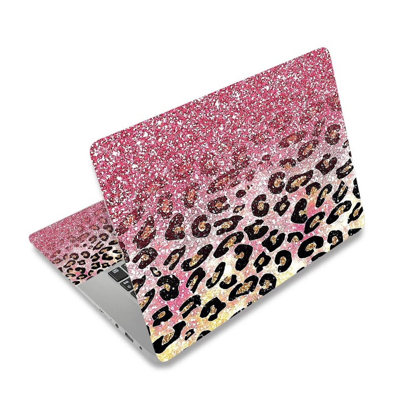 ARTSO 15.6 inch Laptop Notebook Skin Sticker Universal Soft Art Cover Decal Fits 12 13 13.3 14 15 15.4 15.6 inch Laptop Protector,Easy to Apply, Reusable, Pink Leopard Print - Image 1