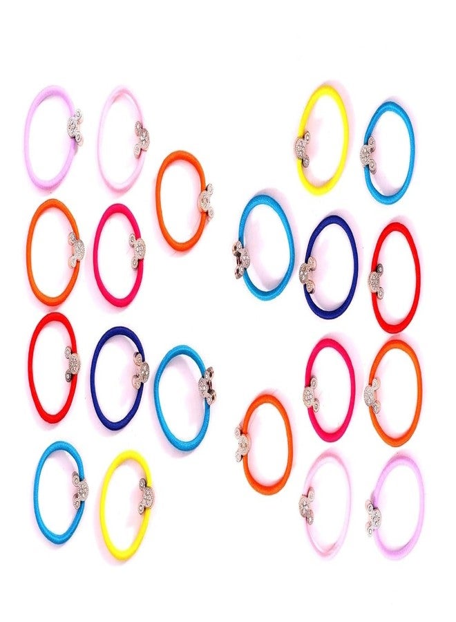 Hivata Rubber Band Smooth Elastic Cotton Stretch For Curly Thick Thin Hair Band Scrunchies Ties Soft Hair Accessories Ponytail Holders Trending Ties Women & Girls School Wear Multi Color Pack of 30 PC - Image 2