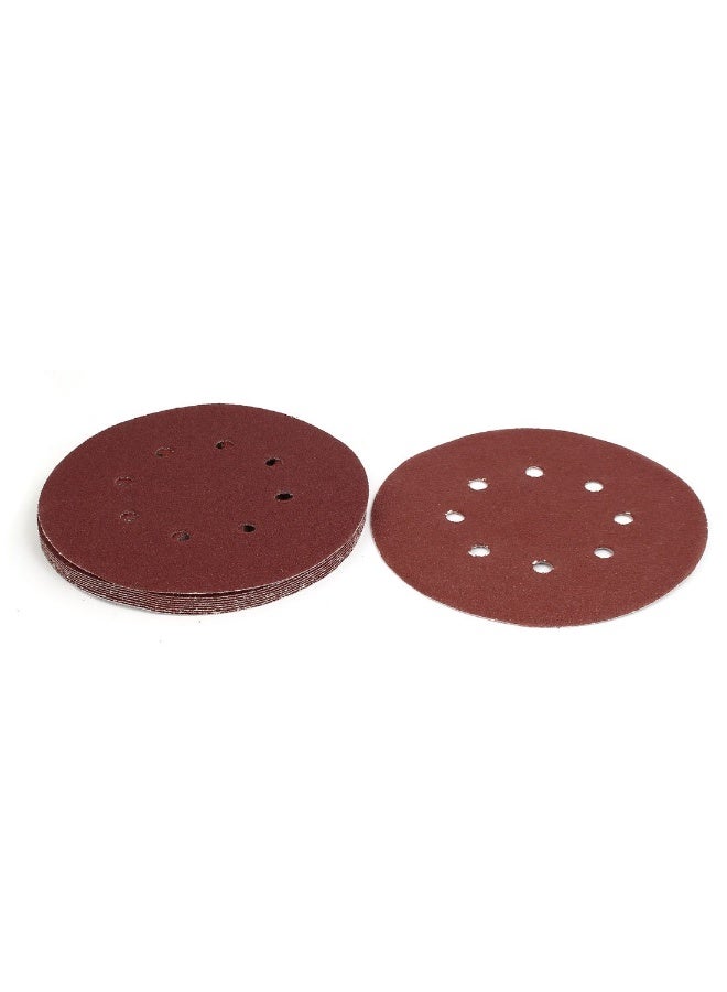 uxcell uxcell 60 Grit 8 Hole 7-inch Diameter Sandpaper Hook Loop Sanding Disc 10 Pcs  - Image 1