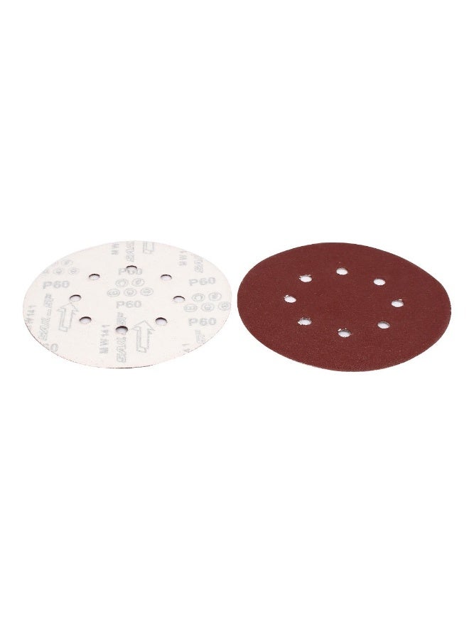 uxcell uxcell 60 Grit 8 Hole 7-inch Diameter Sandpaper Hook Loop Sanding Disc 10 Pcs  - Image 2