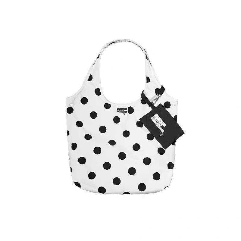 Changzi Perforated Shoulder Tote Bag with Polka Dots - Image 1