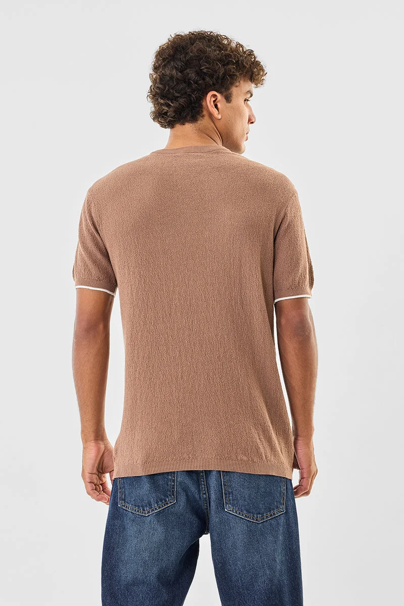 Snitch Brown Core Lab 100% Cotton Regular Fit T-Shirt for Men | Best Price UAE