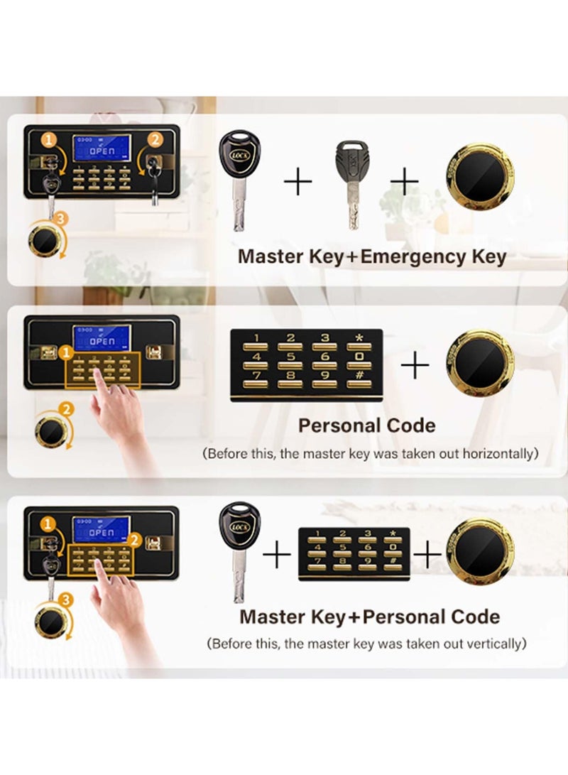 VUCATIN Fireproof Safe Box for Home Anti-Theft Digital Security Box with Programmable Keypad and Inner Fireproof Lock Box Security Cabinet Safe Lock Box for Home Hotel Office (45*38*36cm) - Image 5