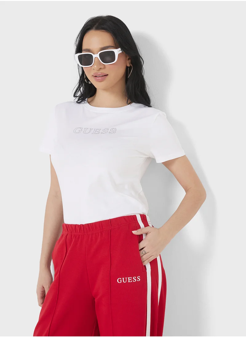 GUESS Crew Neck Logo T-Shirt