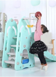 Funz Children's Slide Suitable for Age 1-5 Years Old to Play and Climb on The Slide Equipped with Basketball and Storage Space Indoor and Outdoor use  - Image 4