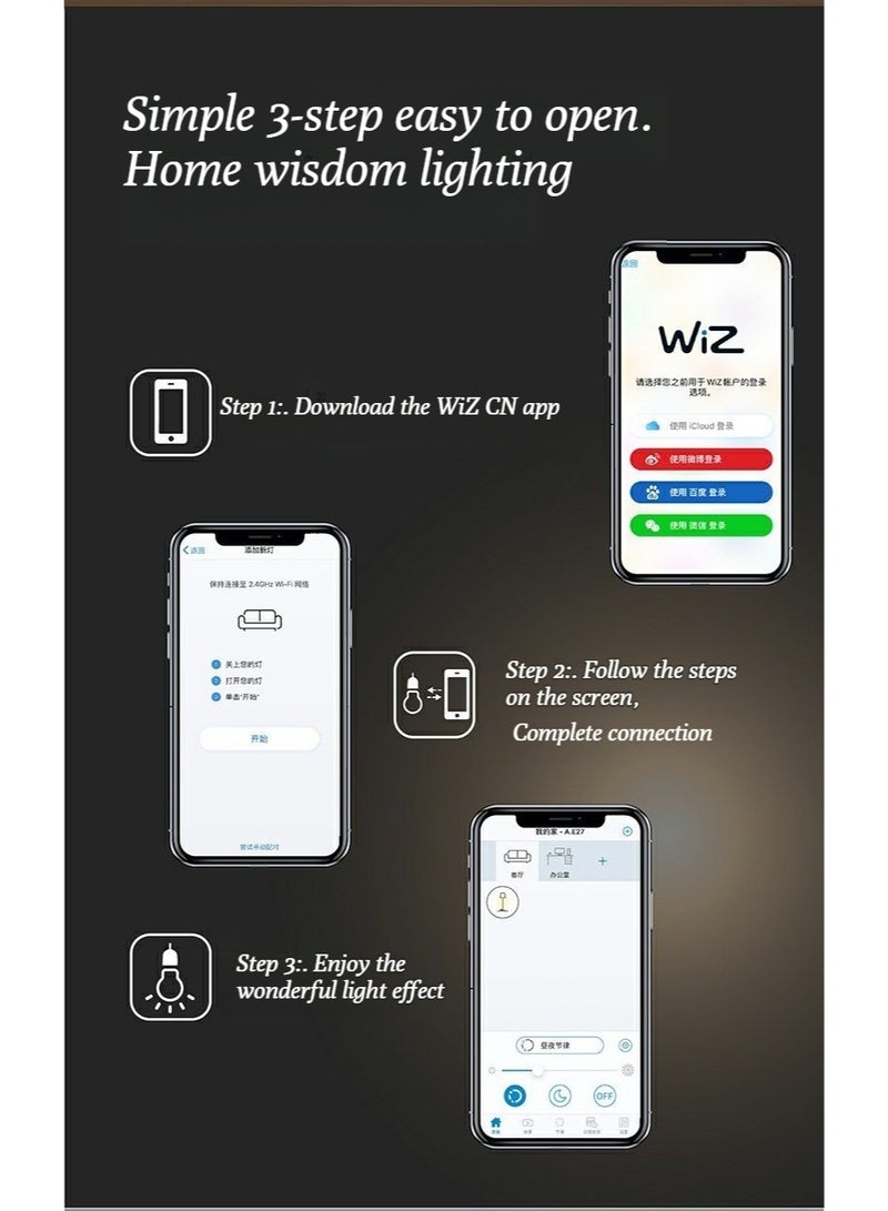 Philips LED Smart lamp E27 screw-type energy-saving lamp for home use, with ultra-bright light, intelligent voice control and WiFi function, capable of changing color. - Image 5
