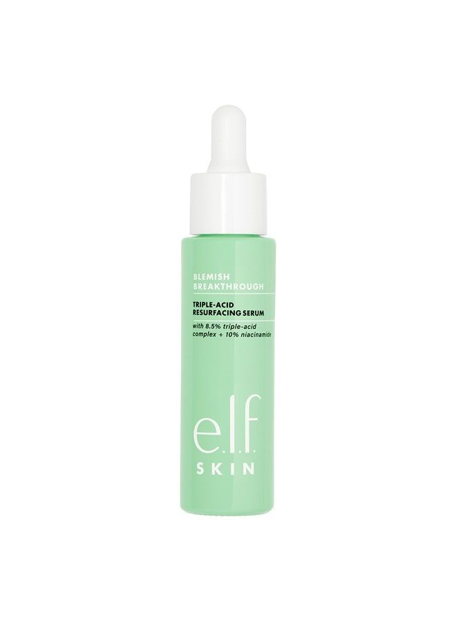 elf SKIN Blemish Breakthrough Triple-Acid Resurfacing Serum, Hydrating Night Serum For Fighting Acne, Made With Niacinamide, Vegan & Cruelty-Free - Image 1