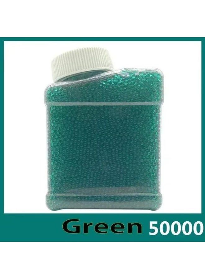 50,000 قطعة من حبات جل الماء الخضراء الشفافة – خرزات هيدروجيل غير سامة بقياس 7-8 مم للنباتات والزهور والمزهريات والتزيين – حبات ماصة للماء للاحتفاظ بالرطوبة – حشوات مزهريات طويلة الأمد – قد يختلف اللون - Image 1