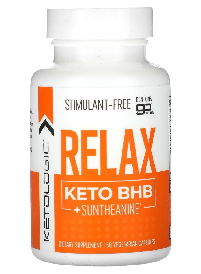 Ketologic Relax Keto BHB + Suntheanine 60 Vegetarian Capsules - Image 2