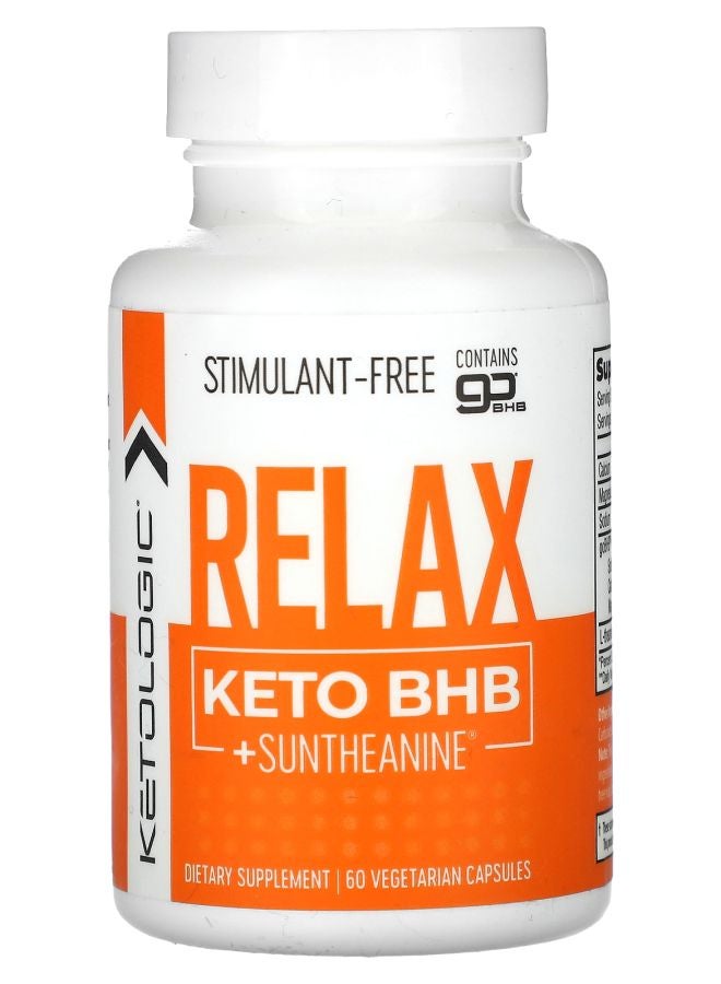 Ketologic Relax Keto BHB + Suntheanine 60 Vegetarian Capsules - Image 1